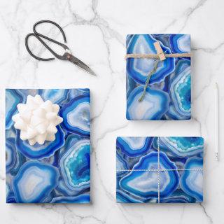 Blue Agate Geodes crystals pattern  Sheets