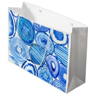 Blue agate slices large gift bag