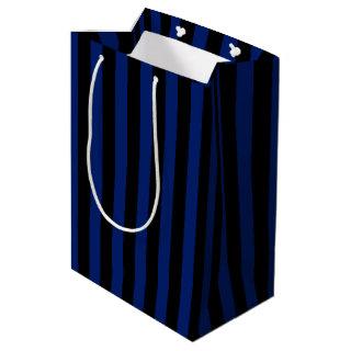 Blue and black candy stripes medium gift bag