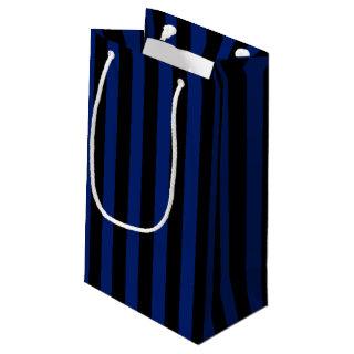Blue and black candy stripes small gift bag