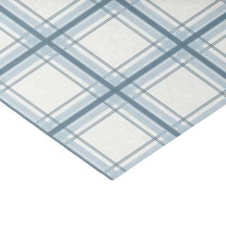 Blue and Cream Plaid Patterned Tissue Paper