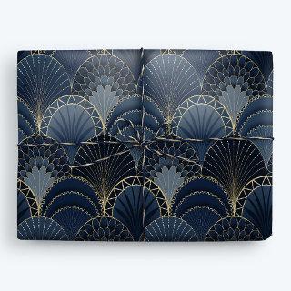Blue and Gold Art Deco Scallop Luxury