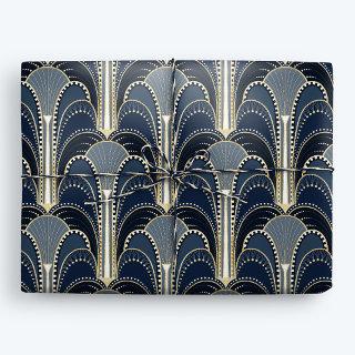 Blue and Gold Elegant Art Deco Fountain