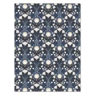 Blue and Gold Elegant Art Nouveau Moon Decoupage Tissue Paper