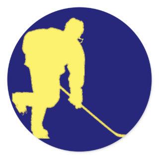 BLUE AND GOLD HOCKEY CLASSIC ROUND STICKER