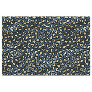 Blue and Gold Leopard Spots Tissue Paper