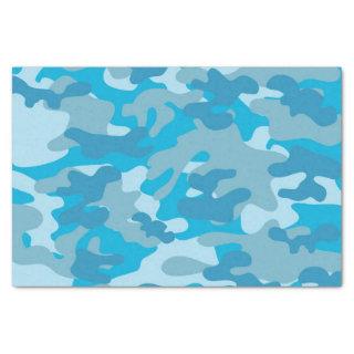 Blue and Gray Camo Design Tissue Paper
