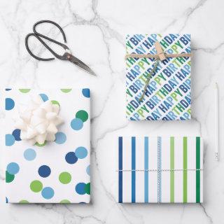 Blue and Green Boys Birthday  Sheets