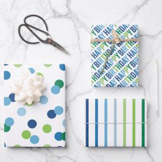 Blue and Green Boys Birthday  Sheets