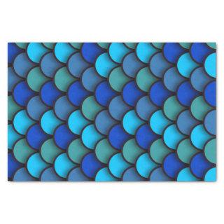Blue and Green Fish Scales Under the Sea Birthday Tissue Paper