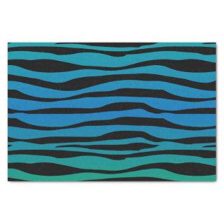 Blue and Green Zebra Animal Print Tissue Paper