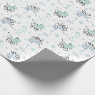 Blue and Mint Green Baby Buggy