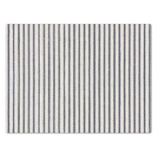 Blue And Off White Ticking Stripes Tissue Paper