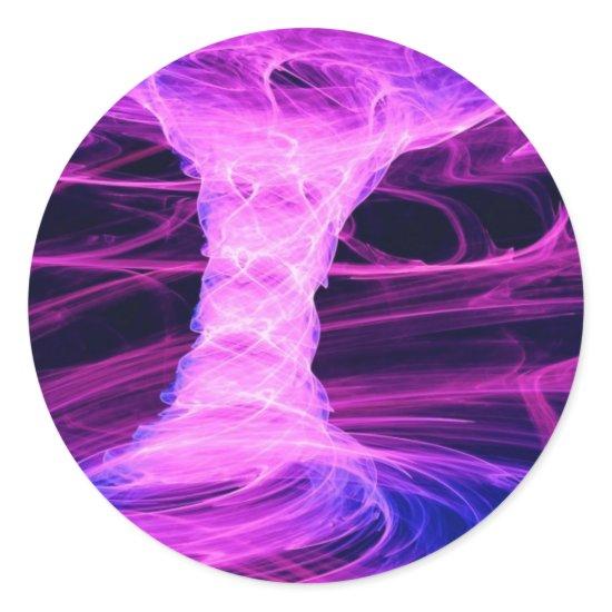 Blue and Pink Energy Tornado Classic Round Sticker