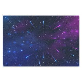 Blue and Purple Space Shooting Stars Galaxy Tissue Paper
