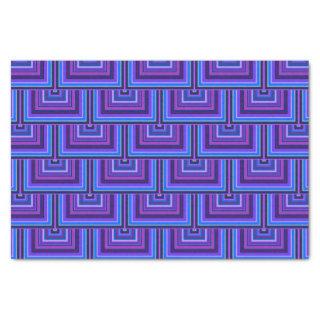 Blue and purple square scales tissue paper