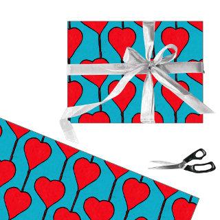 Blue and red simple hearts