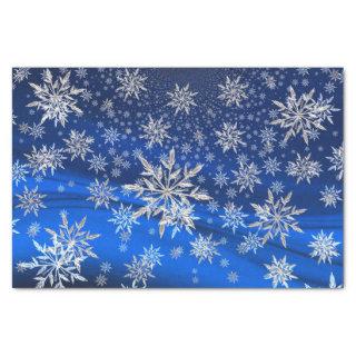 Blue and Silver Snowflakes Christmas  Tissue Paper