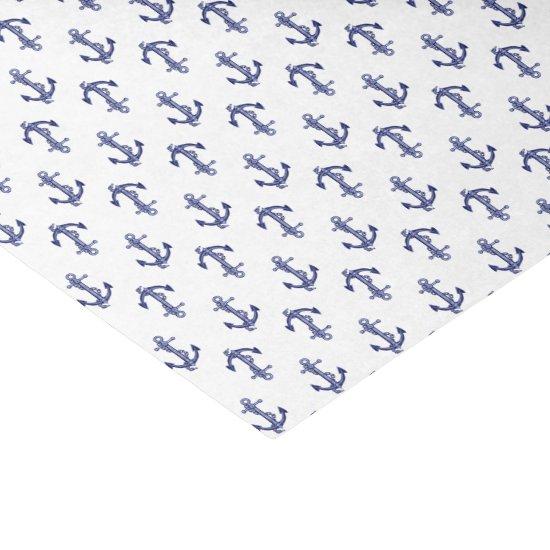 Blue and white anchor allover pattern tissue paper