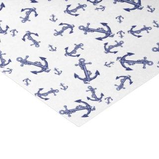 Blue and white anchor pattern tissue paper