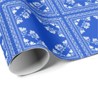 Blue and white bandanna design
