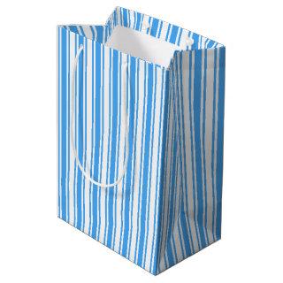 Blue and white candy stripes medium gift bag
