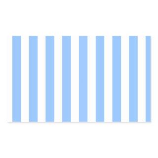 Blue and white candy stripes rectangular sticker