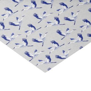 Blue and white cranes tissue paper
