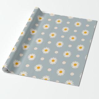 Blue and White Daisy Floral Pattern