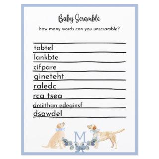 Blue and White Gingham Baby Shower Game