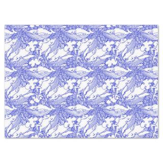 Blue And White Humpback Whale Tissue Paper