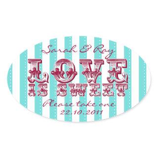 Blue and white love is sweet sticker