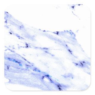 Blue and White Marble Square Sticker