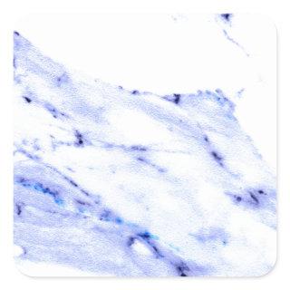 Blue and White Marble Square Sticker