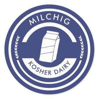 Blue and White Milchig Label Kosher Dairy