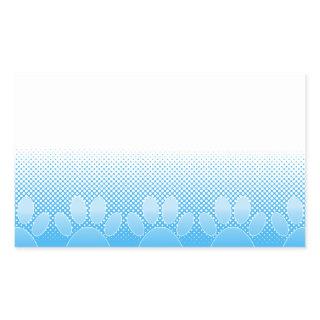 Blue And White Paws With Newsprint Background Rectangular Sticker