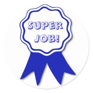 Blue and White Ribbon Award Stickers