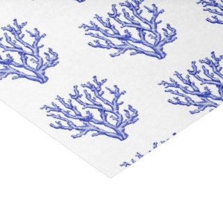 Blue and white sea coral large tissue paper