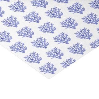 Blue and white sea coral tissue paper