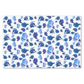 Blue and white Siamese fighting fish Tissue Paper