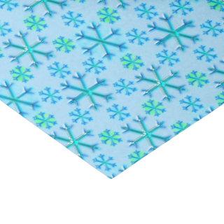 Blue and White Snowflake Hexagon Pattern Tissue Paper