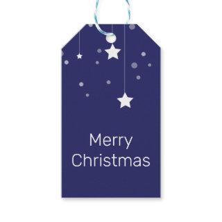 Blue and White Star Christmas Holiday Gift Tags