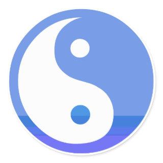 Blue and White Taijitu Yin Yang Symbol Classic Round Sticker