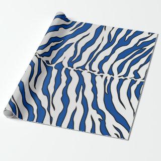 Blue And White Tiger Stripes Animal Print