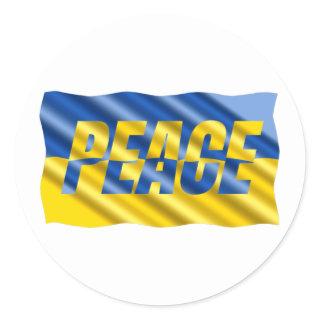 Blue and Yellow Ukraine Inspirations Peace No War Classic Round Sticker
