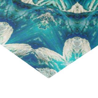Blue Aqua Mandala Rosette Retro Hippie Tissue Paper