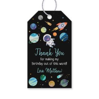 Blue Astronaut Outer Space Birthday Gift Tags