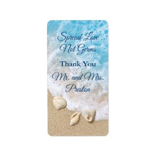 Blue Beach Waves Spread Love Hand Sanitizer Tall Label