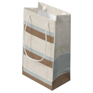 Blue Beige Brown Soft Polka Dots Retro Background Small Gift Bag