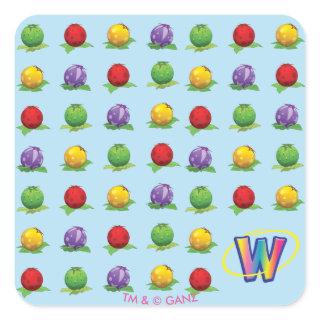 Blue Berry Pattern Square Sticker